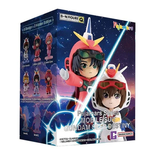 Boxed set of 'Mobile Suit Gundam Seed Destiny' Pajamars figures with colorful design