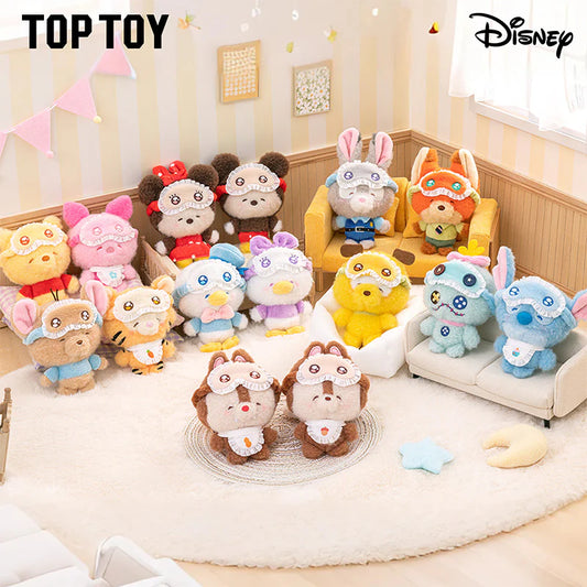 TOP TOY x Disney Squinting Sleepwear Series Plush Keychains Blind Box