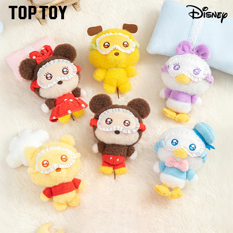 TOP TOY x Disney Squinting Sleepwear Series Plush Keychains Blind Box