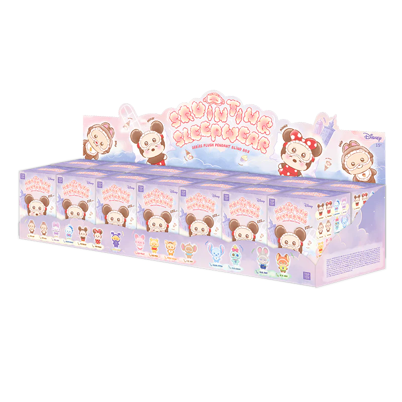 TOP TOY x Disney Squinting Sleepwear Series Plush Keychains Blind Box