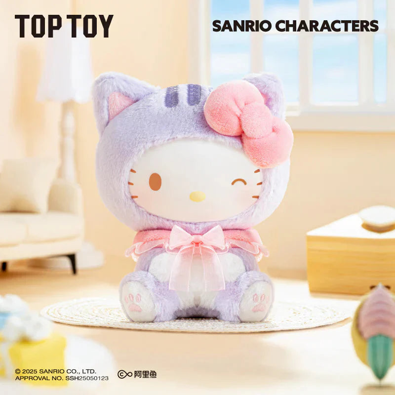 TOP TOY Sanrio Charaters Play with Kittens Series Plush Keychains Gift Blind Box